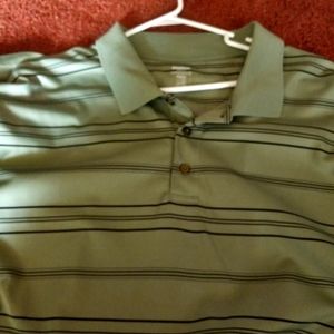 Men's reebok golf shirt size 4xl green with stripes